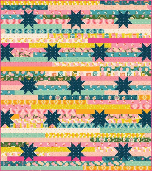 Modernly Morgan Jelly Stars Quilt Pattern Finished Size: 64"x72"