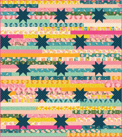 Modernly Morgan Jelly Stars Quilt Pattern Finished Size: 64"x72"