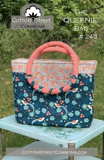 DIGITAL DOWNLOAD Cotton Street Commons The "Queenie" Bag Pattern Finished Size 17"x20"