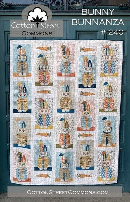 DIGITAL DOWNLOAD Cotton Street Commons Bunny Bunnanza Quilt Pattern Finished Size 62”x78”