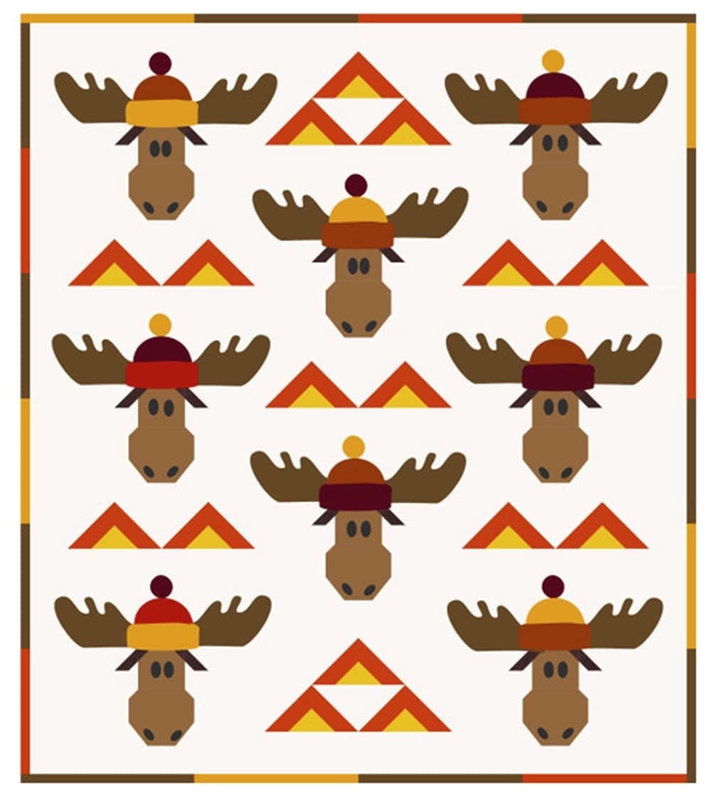DIGITAL DOWNLOAD Cotton Street Commons Chocolate Moose Quilt Pattern Finished Size 70"x80"
