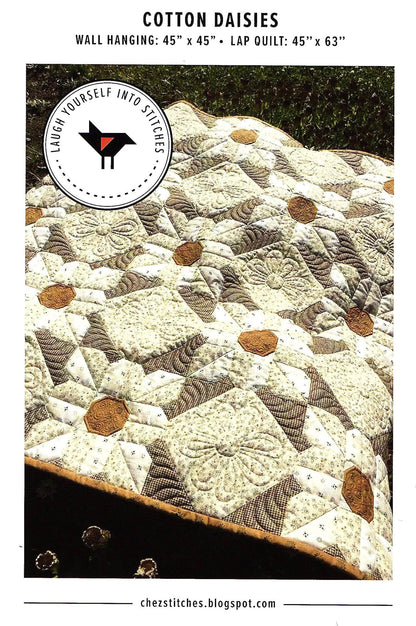 Laugh Yourself Into Stitches Cotton Daisies Quilt Pattern - 2 Size Variations Per Pattern