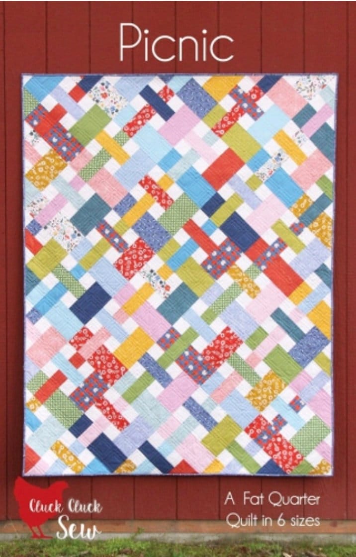 Cluck Cluck Sew Picnic Quilt Pattern - 6 Size Variations Per Pattern