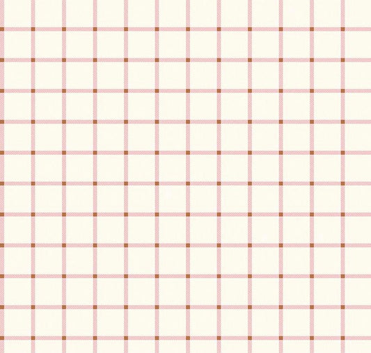 END OF BOLT 15" Riley Blake Sweetbriar Fabric Collection Plaid on Cream C14024-Cream