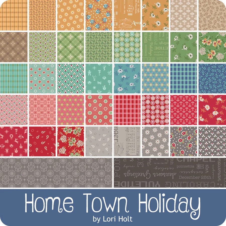 Riley Blake Christmas Candy Runner Kit Featuring Lori Holt Home Town Holiday Fabric Collection