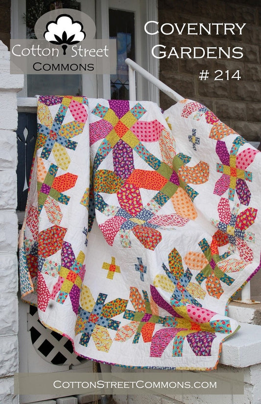 DIGITAL DOWNLOAD Cotton Street Commons Coventry Garden Quilt Pattern Finished Size: 76"x88"