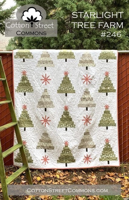 DIGITAL DOWNLOAD Cotton Street Commons Starlight Tree Farm Quilt Pattern Finished Size 70”x81”