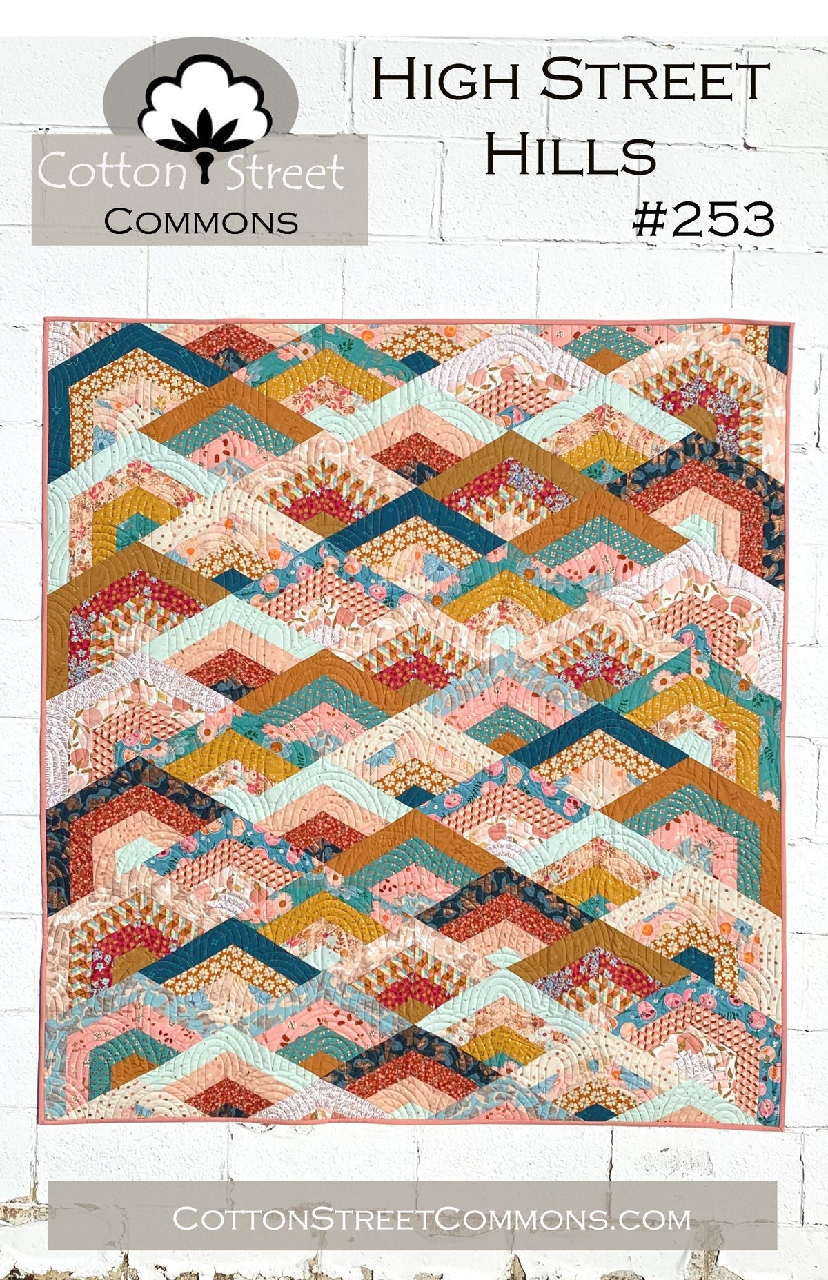 DIGITAL DOWNLOAD Cotton Street Commons High Street Hills Quilt Pattern Finished Size 62"x68"