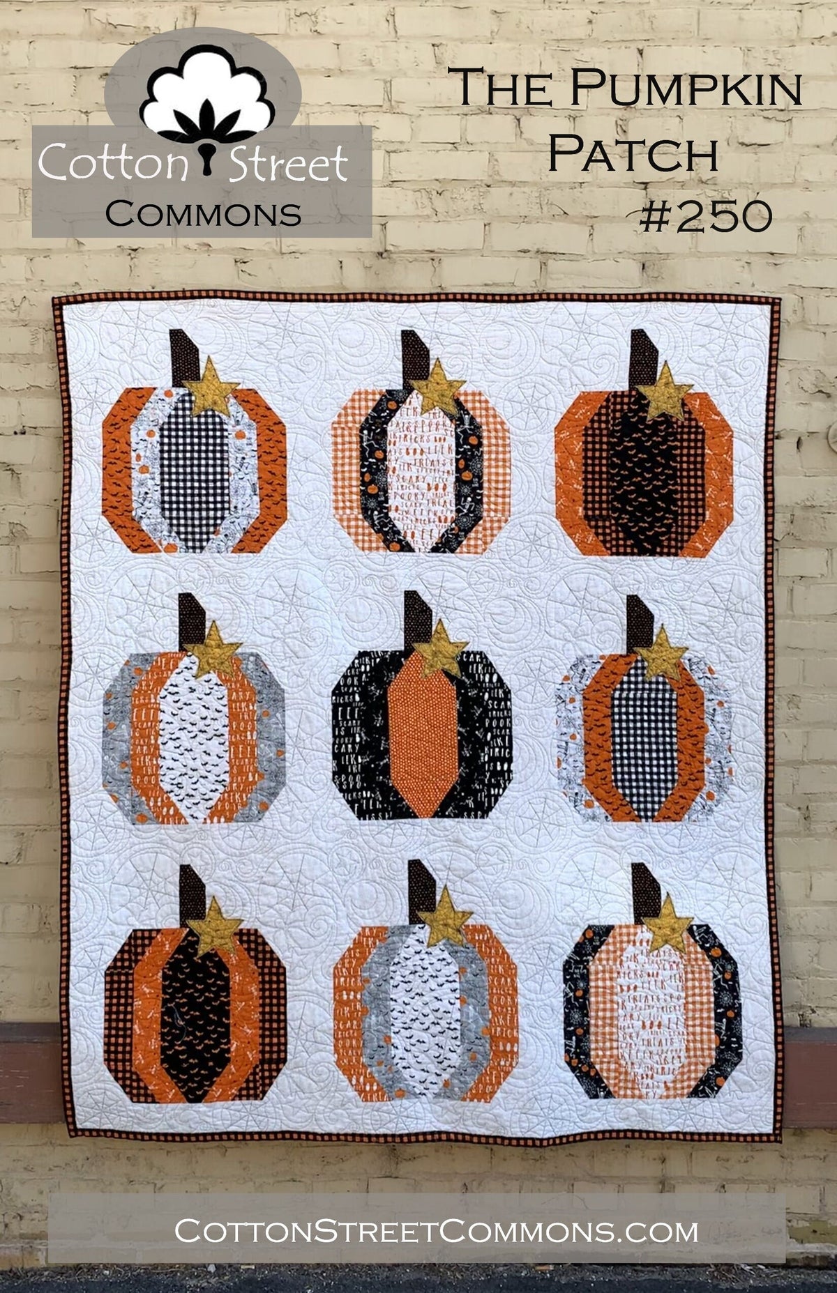 DIGITAL DOWNLOAD Cotton Street Commons The Pumpkin Patch Quilt Pattern Finished Size 62"x74"