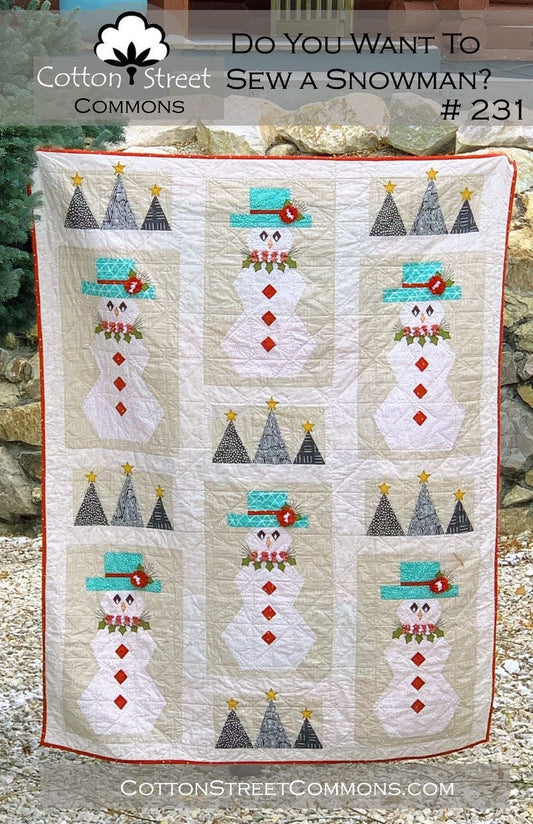 DIGITAL DOWNLOAD Cotton Street Commons Do You Want to Sew a Snowman? Quilt Pattern Finished Size 60"x73"