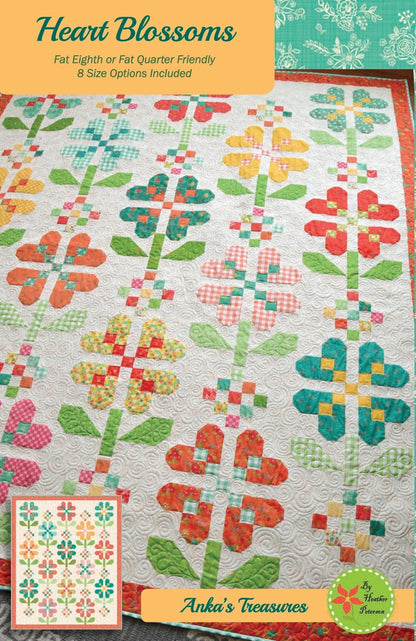 Anka's Treasures Heart Blossoms Quilt Pattern - 5 Size Variations Per Pattern