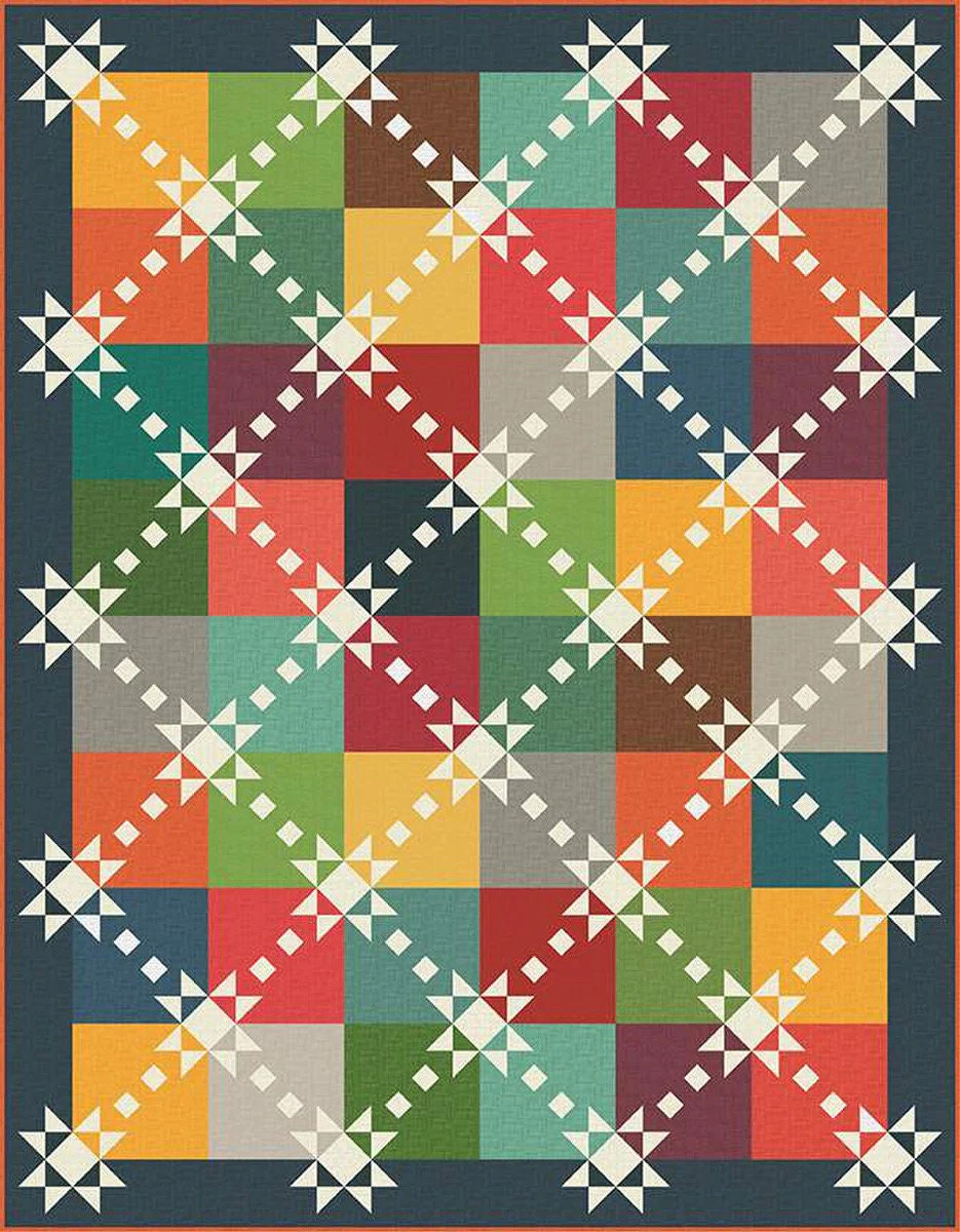 Anka's Treasures Sashiko Stars Quilt Pattern - 6 Size Variations Per Pattern