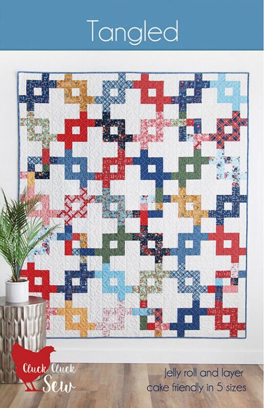 Cluck Cluck Sew Tangled Quilt Pattern - 5 Size Variations Per Pattern