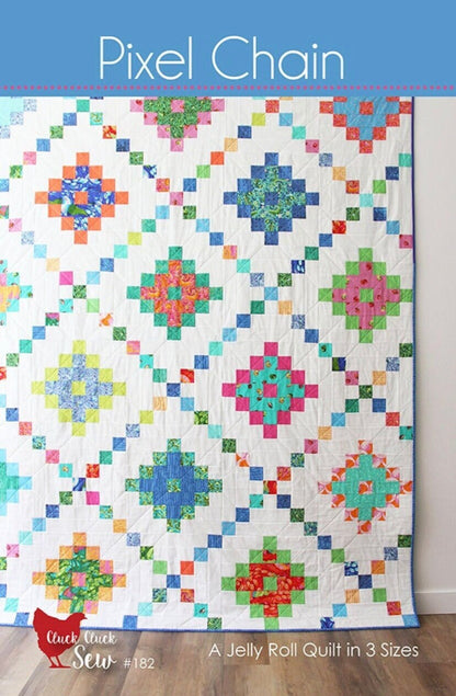 Cluck Cluck Sew Pixel Chain Quilt Pattern - 3 Size Variations Per Pattern