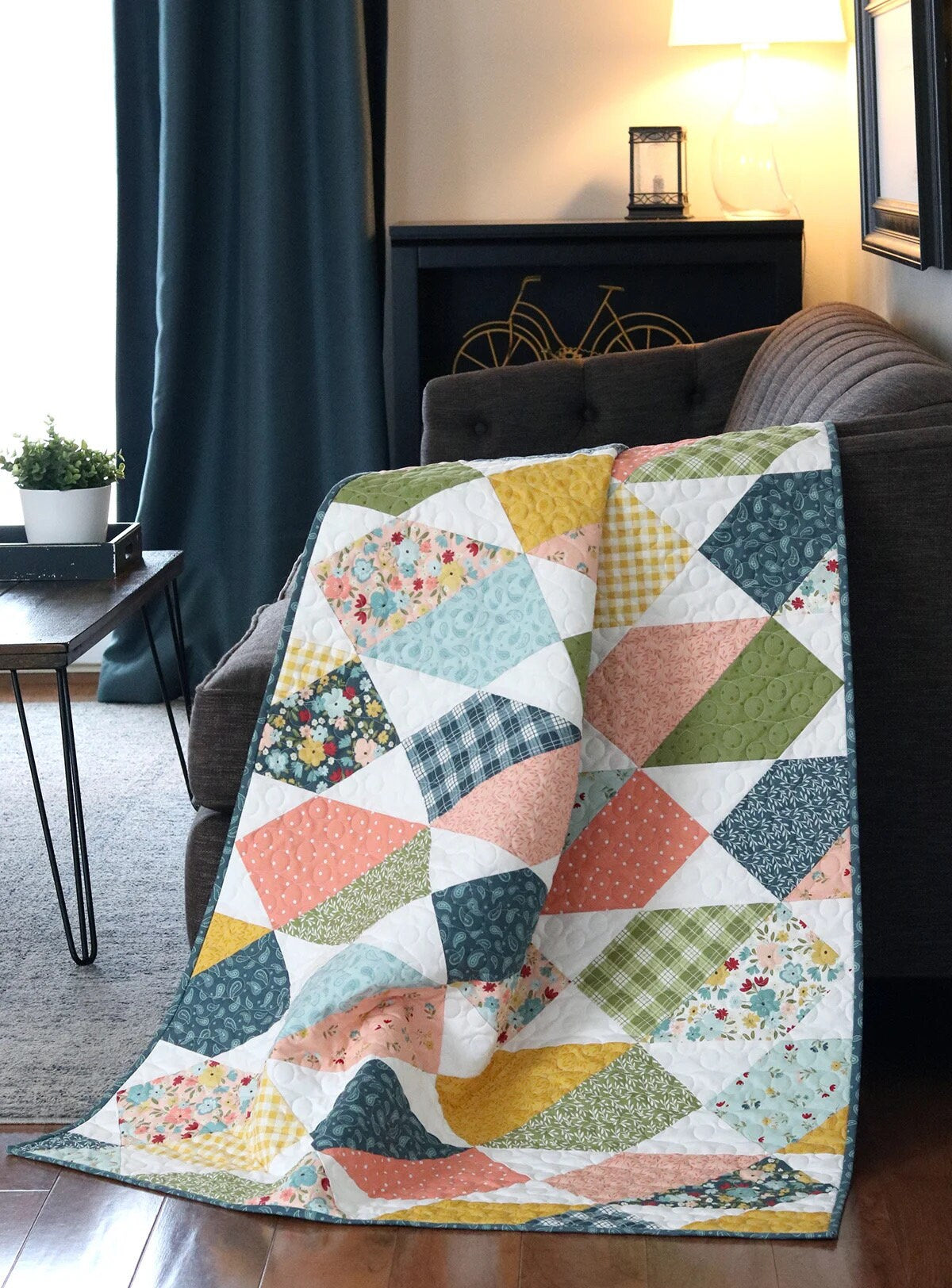 A Bright Corner Plot Twist Quilt Pattern - 5 Size Variations Per Pattern