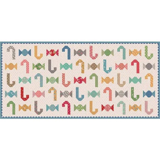 Riley Blake Christmas Candy Runner Kit Featuring Lori Holt Home Town Holiday Fabric Collection