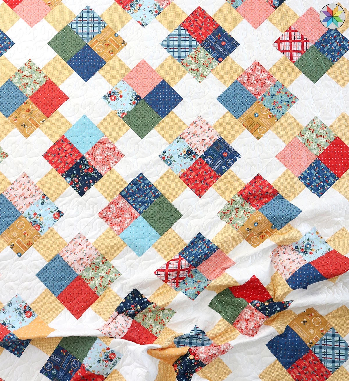 A Bright Corner Prime Time Quilt Pattern - 4 Size Variations Per Pattern
