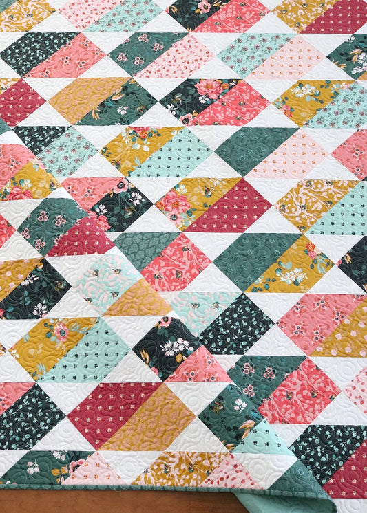 A Bright Corner Plot Twist Quilt Pattern - 5 Size Variations Per Pattern
