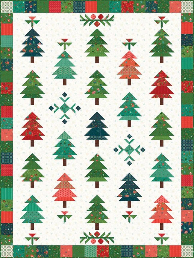 Riley Blake Under The Pines Quilt Kit Featuring Heather Peterson In From The Cold Fabric Collection