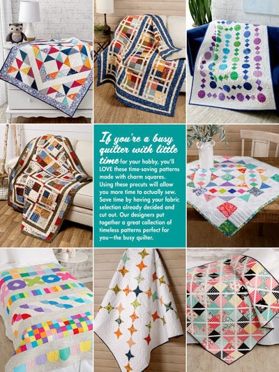 Annie's Quilting Time-Saving Charm Quilts Pattern Book - 8 Projects Per Book