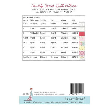 It’s Sew Emma Courtly Graces Quilt Pattern - 4 Size Variations Per Pattern