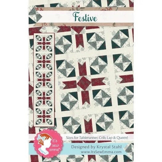 It’s Sew Emma Festive Quilt Pattern - 4 Size Variations Per Pattern