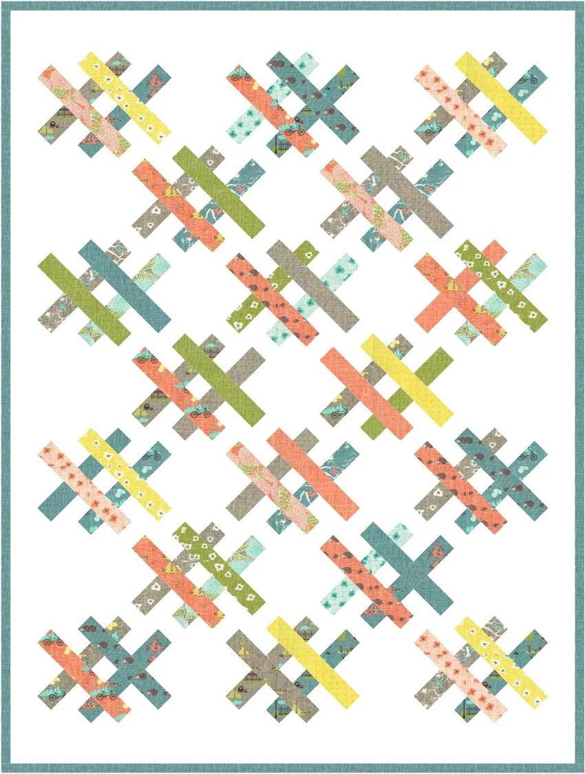 A Bright Corner Quartet Quilt Pattern - 4 Size Variations Per Pattern