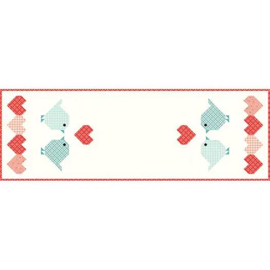 SHIPPING NOW!! Riley Blake Heart to Heart Table Runner Quilt Kit Featuring Sandy Gervais You and Me Fabric Collection