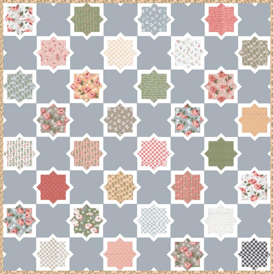 Lella Boutique Hubba Hubba Quilt Pattern Finished Size: 76.5"x76.5"