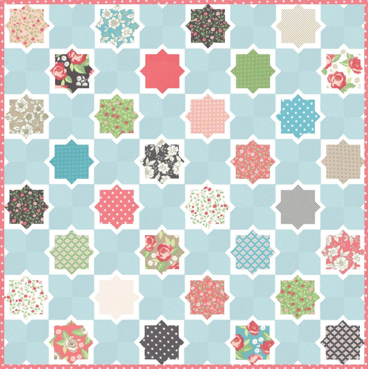 Lella Boutique Hubba Hubba Quilt Pattern Finished Size: 76.5"x76.5"