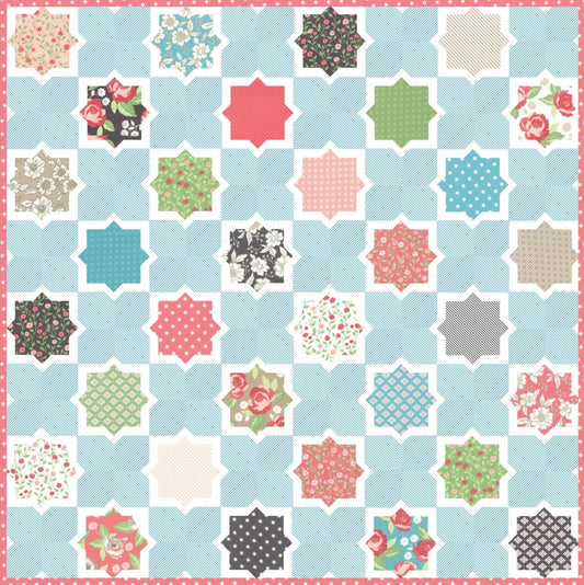 Lella Boutique Hubba Hubba Quilt Pattern Finished Size: 76.5"x76.5"