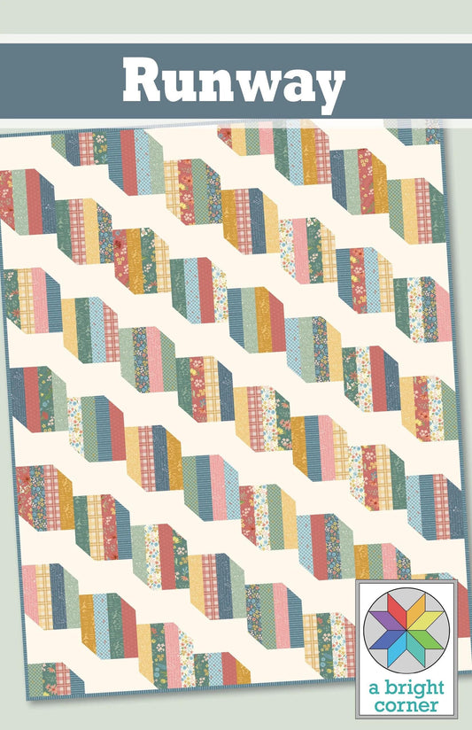 A Bright Corner Runway Quilt Pattern - 7 Size Variations Per Pattern ABC350