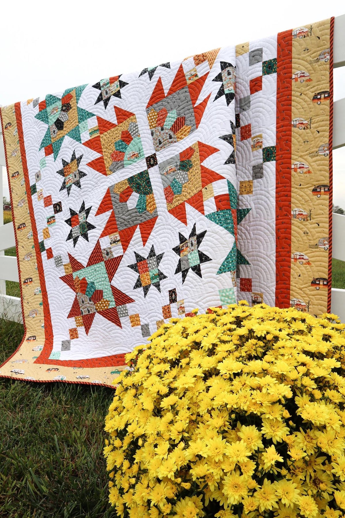 Flamingo Toes Apple Cider Quilt Pattern Finished Size: 72"x72"