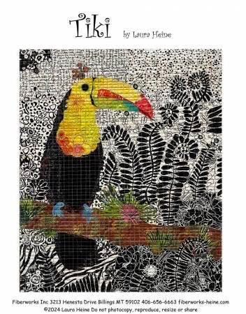 Laura Heine Tiki Collage Wall Quilt Pattern Finished Size: 18.5"x22.5"
