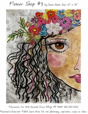 Laura Heine Flower Shop #3 Collage Wall Quilt Pattern Finished Size: 11"x14"