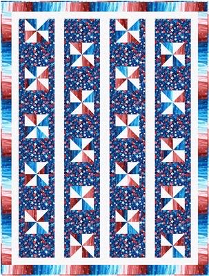 Fabric Cafe Pinwheel Lane Quilt Pattern (uses only 3YDS of fabric) Finished Size: 43"x57"