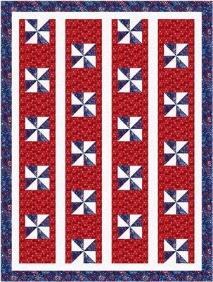 Fabric Cafe Pinwheel Lane Quilt Pattern (uses only 3YDS of fabric) Finished Size: 43"x57"