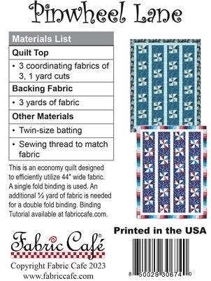 Fabric Cafe Pinwheel Lane Quilt Pattern (uses only 3YDS of fabric) Finished Size: 43"x57"