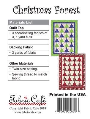 Fabric Cafe Christmas Forest Quilt Pattern Finished Size 43”x59”