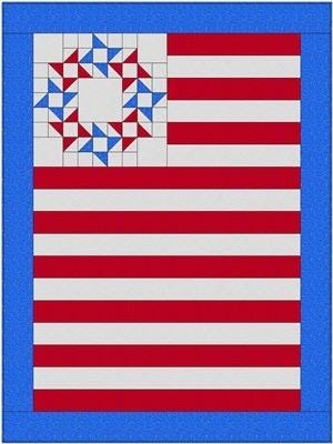 Fabric Cafe Freedom Quilt Pattern Finished Size: 44”x59”