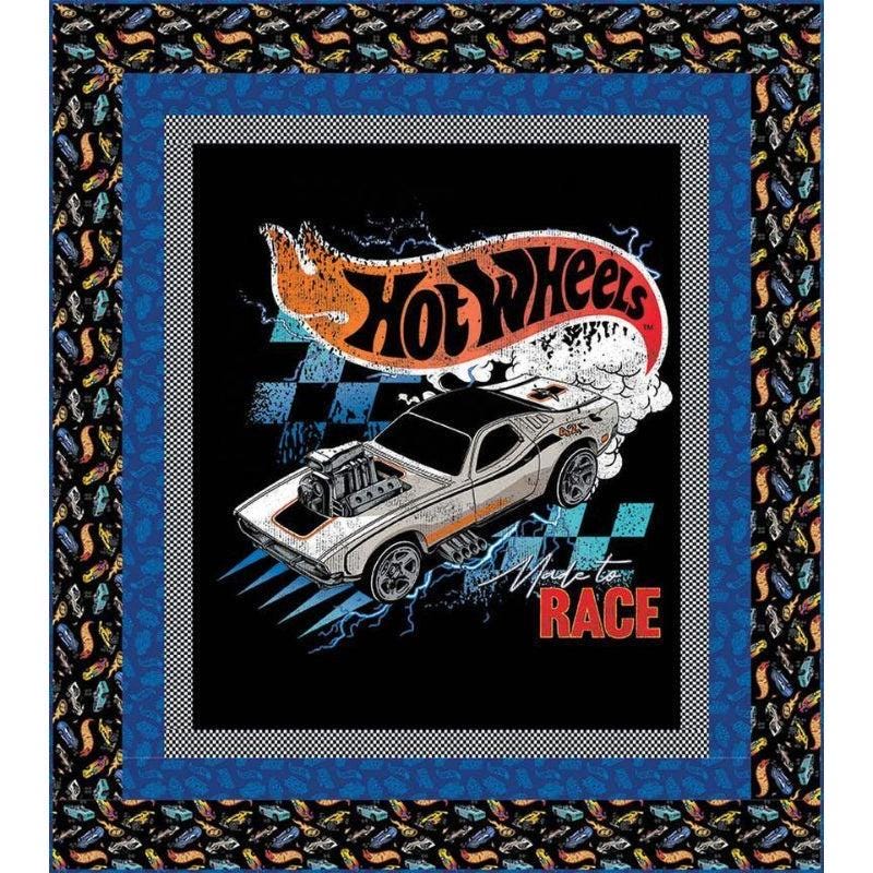 Riley Blake Made to Race Panel Quilt Kit Featuring Hot Wheels Fabric Collection