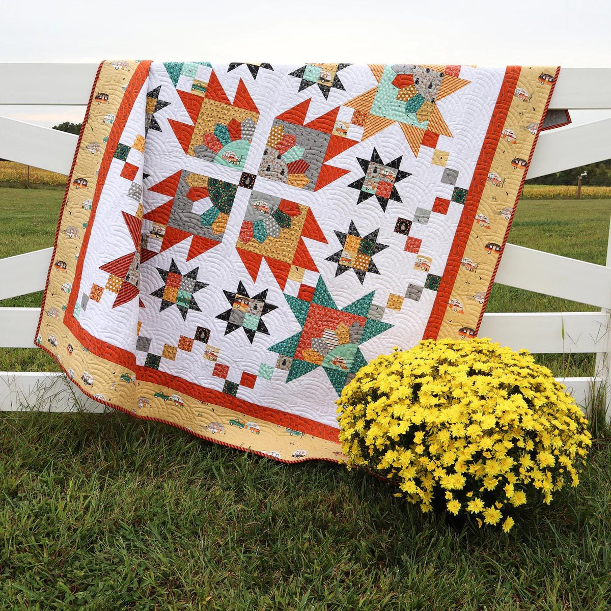 Flamingo Toes Apple Cider Quilt Pattern Finished Size: 72"x72"
