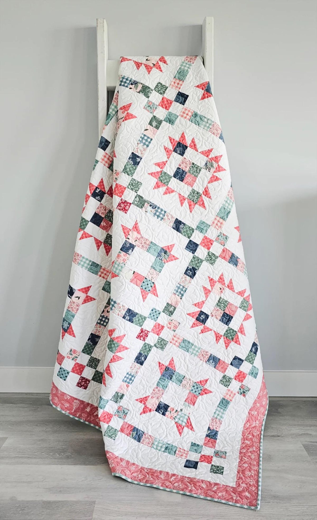 Flamingo Toes Tea Cakes Quilt Pattern Finished Size: 71"x89"