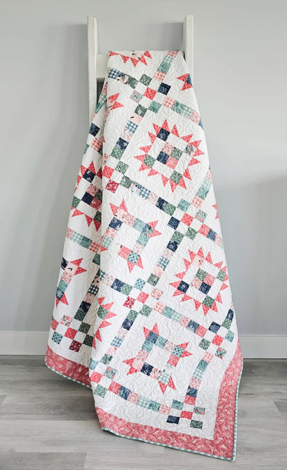 Flamingo Toes Tea Cakes Quilt Pattern Finished Size: 71"x89"