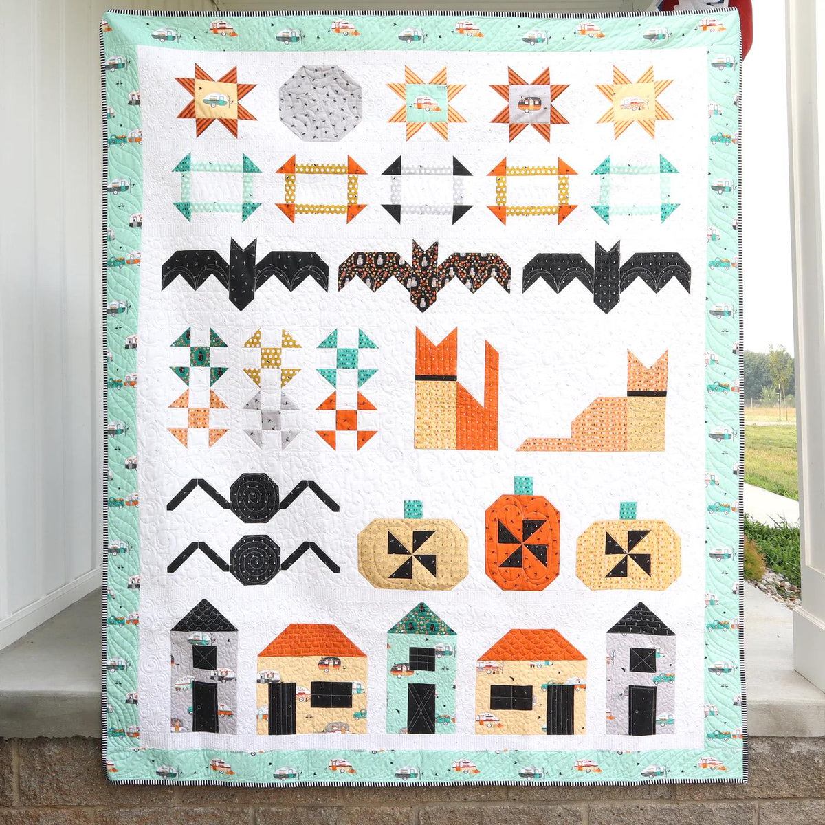 Flamingo Toes Spooky Lane Quilt Pattern Finished Size: 64"x78"