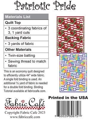 Fabric Cafe Patriotic Pride Quilt Pattern Finished Size: 40"x58"