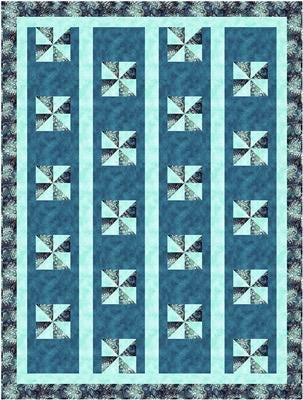 Fabric Cafe Pinwheel Lane Quilt Pattern (uses only 3YDS of fabric) Finished Size: 43"x57"
