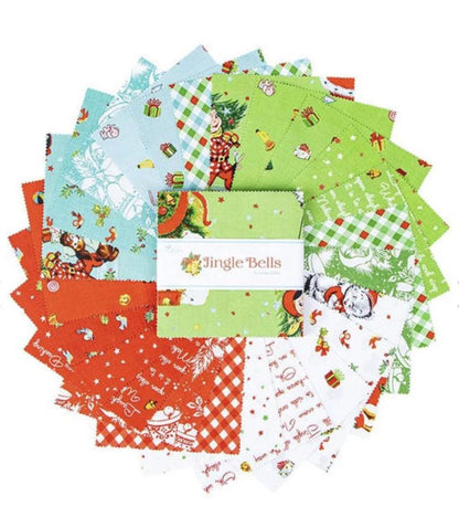 Riley Blake Jingle Bells Fabric Collection 10" Stacker - 42 Pieces Per Bundle