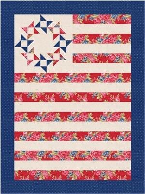 Fabric Cafe Freedom Quilt Pattern Finished Size: 44”x59”