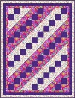 Fabric Cafe Jacob’s Ladder Quilt Pattern Finished Size: 44”x58”
